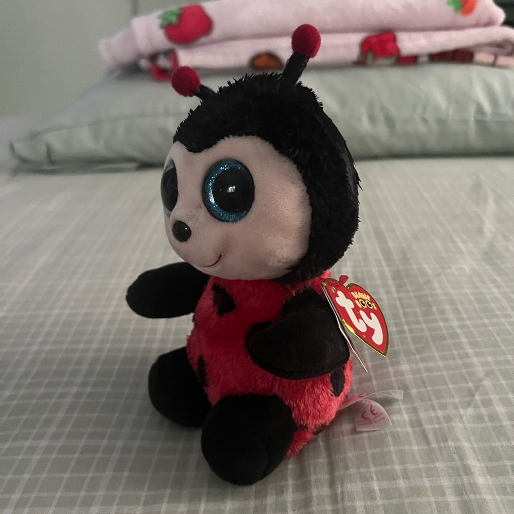 Ty Plush Ladybug with Sparkling Blue Eyes
